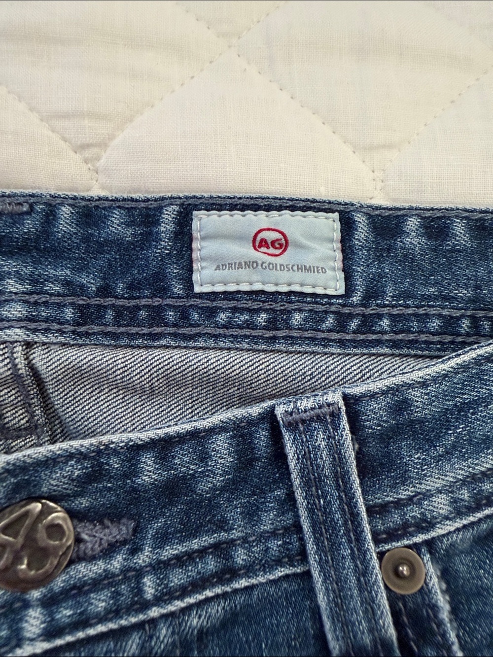 Ag Adriano Goldschmied Straight-Leg Jeans in Dark Blue Wash - Picture 3 of 7